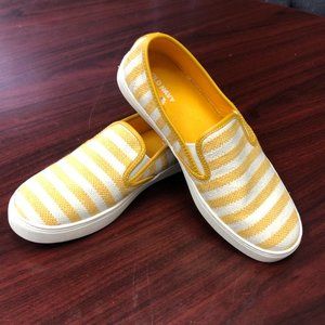 Old Navy Size 7 Women's Slip On Shoes Yellow/White